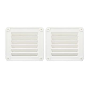Imagem de QANYEGN Ventilação de ar, abertura retangular de ventilação, lateral grade de ventilação de nylon exausta para a porta externa porta do sótão teto garagem (Branco)