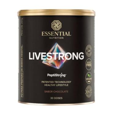 Imagem de PeptiStrong Livestrong Essential Nutrition Chocolate 237g – Suplemento Proteico em Pó com Peptídeos, Rico em Proteína Vegetal, Sabor Chocolate