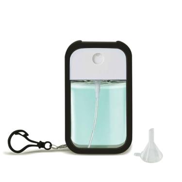 Imagem de Zuhose Frasco de spray de desinfetante para as mãos recarregável – Frasco de spray vazio à prova de vazamento de 30 ml com capa de silicone, funil e clipe, mini suporte de desinfetante de viagem