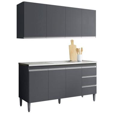 Imagem de Kit Armário Aéreo e Balcão para Pia sem Tampo 150 cm Adriana