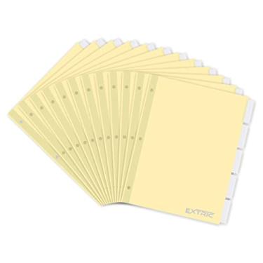 Imagem de Divisórias de fichário de 5 abas para fichário de 3 anéis, abas grandes transparentes inseríveis, divisória de papel tamanho carta em massa, 21,5 x 28 cm, 12 conjuntos (60 divisórias no total)