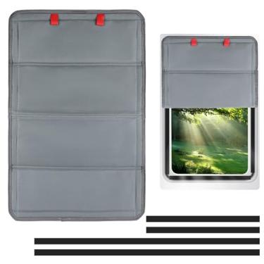 Imagem de Hbxdeco Persiana de janela de porta para trailer, 63 cm × 40,6 cm, capa blackout magnética dobrável para isolamento térmico e proteção UV, tecido Oxford impermeável, para-sol, acessórios