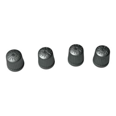 Imagem de BMW TPMS Conjunto de tampa de haste de válvula de roda cinza (x4) parafuso de enchimento de ar de pneu na tampa