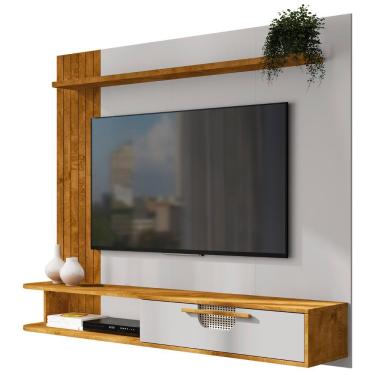 Imagem de Painel Tv 65 Pol E Bancada Suspensa 161cm Malu Naturalle/off B02 - Mpozenato