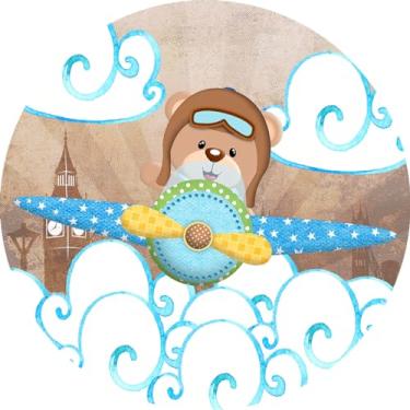 Imagem de Painel Festa Redondo C/Elastico 1,50m Ursinho Aviador (USA004)