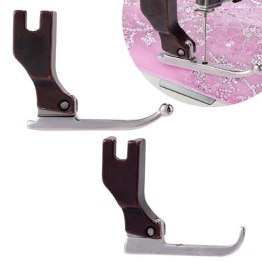 Imagem de Lyreh 2un Calcador para Vestido de Noiva, 2 Estilos Calcador Máquina de Costura Um com Missangas Outro sem Missangas para Juki Brother e Outras Marcas Máquina Costura com Agulha Única