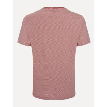 Imagem de Camiseta Dudalina Masculina Crewneck Listrada Vermelho Claro-Masculino