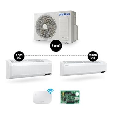 Imagem de Samsung Bi-Split WindFree 18.000 BTUs (Hi Wall 9.000 & 18.000) Quente/Frio com WiFi