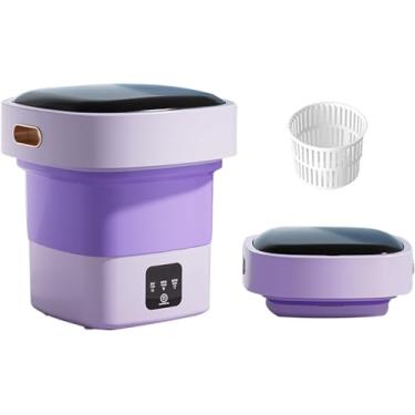 Imagem de Máquina De Lavar Portátil, Mini Lavadora Dobrável De 13l Com 3 Modos De Limpeza Para Roupas íntimas, Roupas De Bebê, Meias, Pequenas Roupas Delicadas, Para Apartamentos, Dor, Purple