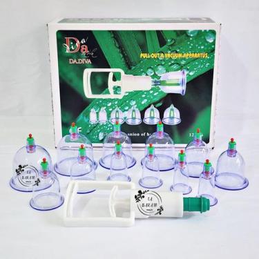 Imagem de Kit 12 Ventosas Terapêuticas Ventosaterapia Acupuntura Vácuo - DADIVA