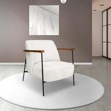 Imagem de Poltrona para Sala de Estar Elhiz Linho Boucl - Spezzia Decor