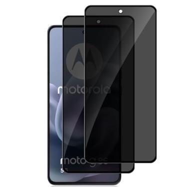 Imagem de MiKoyi Pacote com 2 protetores de tela de privacidade para Motorola Moto G86 5G, película de vidro temperado, antiarranhões, cobertura total, dureza 9H, sem bolhas, tela de privacidade antiespião para