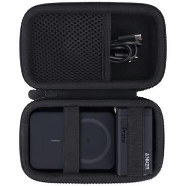 Imagem de co2CREA Para Carregador Portátil Anker Ultra-Slim Maggo De 10.000 Mah, Estojo Rígido Viagem Compatível Com Magnético Fino A1664 10K, Somente (Capa Preta)