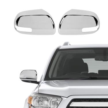 Imagem de CheroCar Tampas de capa de espelho retrovisor adequadas para Toyota 4Runner SUV 2010 2011 2011 2012 2013 Capa de espelho lateral esquerda, acessórios externos, cromada