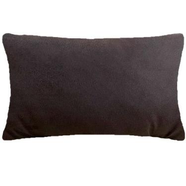 Imagem de Almofada Retangular Marrom Veludo Liso 50x28cm - Sua Casa Decor