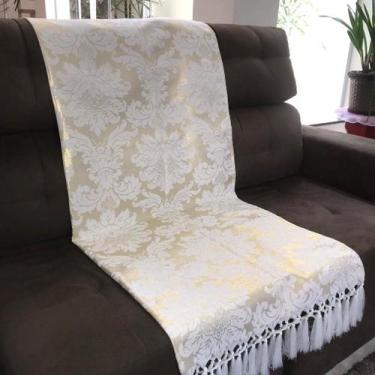 Imagem de Manta de Sofá Jacquard Luxo Dourado 190x140 - Sua Casa Decor