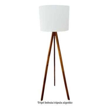 Imagem de Luminaria Abajur Tripé de Chão Com Cúpula e Fiação - Pena Verde, Tripé