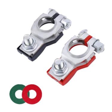Imagem de Conector de terminal de bateria, positivo e negativo, conjunto de adaptadores de terminal de bateria de 1 par, conectores de terminal de cabo de bateria com 2 arruelas, adequado para SUV Van
