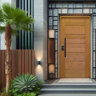 Imagem de Porta Pivotante Batente 14 Fechadura Digital Puxador Barra Chata 110 X 210 Direito 3b