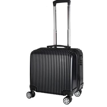 Imagem de Mala De Viagem Em Abs Rígida, Piloto De Bordo Pequena, Padrão Anac, Com Carrinho Giro 360° E Alça De Mão preto