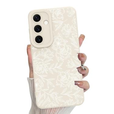 Imagem de Capa de telefone MZELQ Silicone Floral Samsung Galaxy S24 Fe -Branca