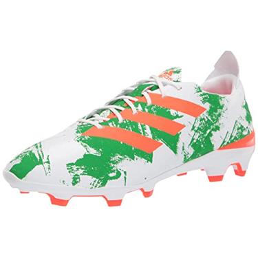 Imagem de adidas Tênis de futebol unissex Gamemode Syn Firm Ground, Branco/Borgonha universitária/Verde universitário, 11.5 Women/10.5 Men