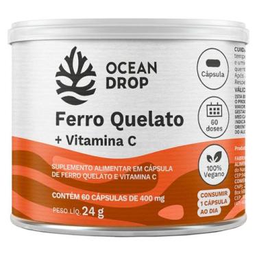 Imagem de Ferro Quelato + Vitamina C Ocean Drop 60 Cápsulas Sem Sabor, Neutro