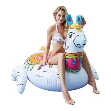 Imagem de Boias infláveis de piscina – boias infláveis de alpaca para piscina – cadeira de descanso, rede flutuante, brinquedos aquáticos para lago, praia, rio, jogos de verão ao ar livre, decorações de festa