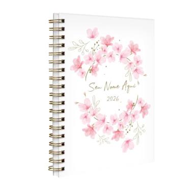 Imagem de Agenda 2026 Planner Semanal Personalizada Flor Sakura Rosa Gold
