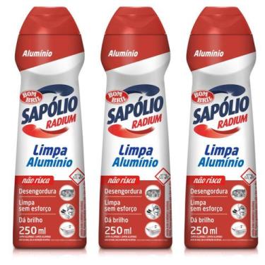 Imagem de KIT 3 Limpa Alumínio Sapólio Radium Bombril 250 ml
