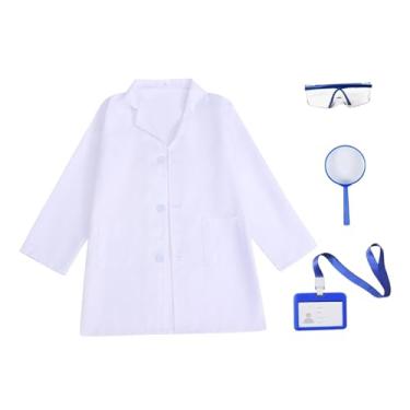 Imagem de simhoa Casaco de Enfermeira Infantil, Fantasia de Festa, Casaco para Crianças, Jogo de Faz de Conta, Vestido, Jaleco de Manga Comprida, Fantasia de Médico de, Xl