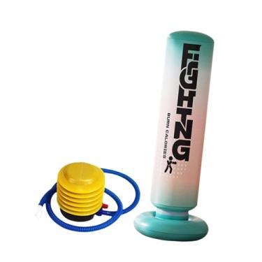 Imagem de simhoa Saco de pancadas inflável para crianças, bopper para praticar caratê com bomba de ar, sacos de areia, saco de pancadas inflável para adolescentes, Verde, 1.2m