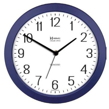 Imagem de Relógio De Parede Herweg Silencioso Azul Escuro 660043-011