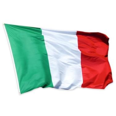 Imagem de Bandeira italiana 0,9 m x 1,5 m com costura dupla bandeira nacional lembrança patriótica fã decoração poliéster bandeira italiana