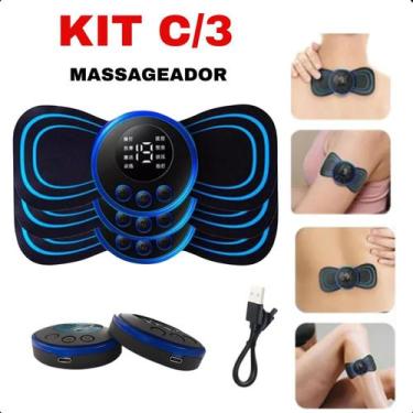 Imagem de Kit Massageador 3 Peças com Carregamento USB: Relaxamento e Alívio de 
