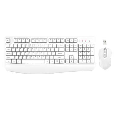 Imagem de Combinação de teclado e mouse sem fio EDJO Full-Size White