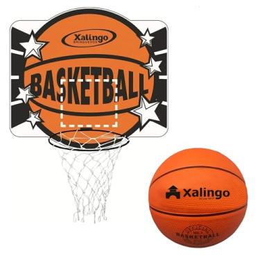 Imagem de Kit Tabela de Basquete Infantil em MDF Ótima Fixação + Bola de Basquete Laranja