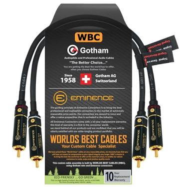 Imagem de MELHOR CABOS MUNDIALMENTE 0,5 Par de cabos RCA – Gotham GAC-4/1 (Preto) Star Quad, cabo de interconexão de áudio com conectores RCA banhados a ouro premium – Direcional – Personalizado