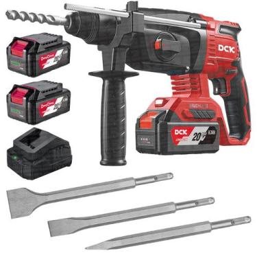 Imagem de Martelete Rompedor Rotativo de Impacto Com 2 Baterias 20v + Talhadeira