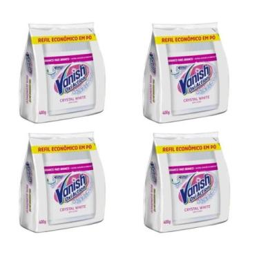 Imagem de KIT 4 Vanish Tira Machas em Pó Crystal White 400g (branco)