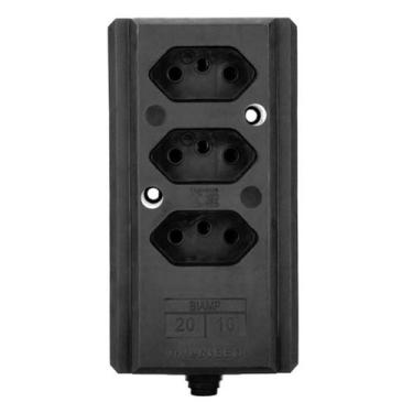 Imagem de Tomada Barra Tripla 20A 2 P+T Preta Interneed