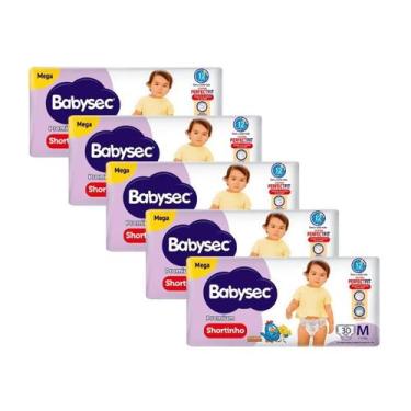 Imagem de Kit 5 Fraldas Babysec Shortinho Pants Galinha Pintadinha Premium M com