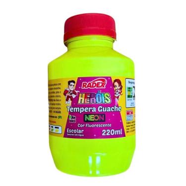 Imagem de Tinta Tempera Guache Neon Potão 220ml Colorido Escolar Infantil Fluore