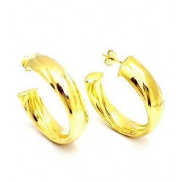 Imagem de Brincos Argolas Desenhadas Banho Ouro 18k 1790 - Très Chic Joias, Dour