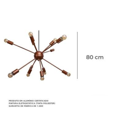 Imagem de Lustre Moderno Sputnik Luxo P/ 12 Lampadas Sala Mesa Jantar - IDEALLUM