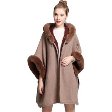 Imagem de Moletom Feminino De Pele Sintética Xale Envoltório Estola Plus Size Cardigan Poho Capa Manto Casaco Para Outono Inverno Casamento Noiva Damas De Honra, Khaki, One Size