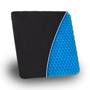 Imagem de Mind Reader Almofada de assento com núcleo de gel, alívio de pressão ergonômico para cóccix, quadril, cóccix e dor ciática, escritório, carro, cadeira de rodas, preta