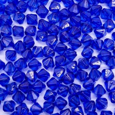 Imagem de Miçanga Passante Balão Facetado Acrílico Azul Escuro 8mm 10pçs 5g - Ma