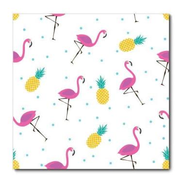 Imagem de Placa Decorativa - Flamingos e Abacaxis - 1796plmk - Allodi