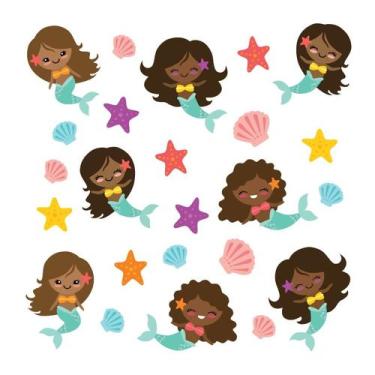 Imagem de Adesivo de Parede Infantil Sereia Quarto Menina Bebe - 219ir - Allodi